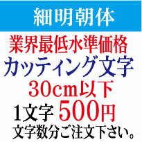 屋外耐候　細明朝体　30cm以下　カッティング文字　カッティングシート　カッティングシール　切り文字　文字　ステッカー　文字ステッ..