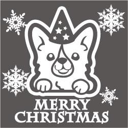 クリスマスステッカー クリスマス ステッカー 車 窓 飾り 犬 イヌ dog 動物＆ペット 1 オリジナルグッズ 大きさ 約15cm
