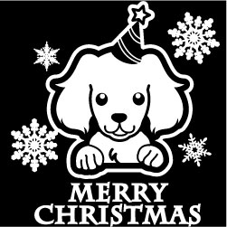 クリスマスステッカー クリスマス ステッカー 車 窓 飾り 犬 イヌ dog 動物 ＆ ペット 3 オリジナルグッズ 大きさ 約15cm