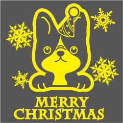 クリスマスステッカー クリスマス ステッカー 車 窓 飾り 犬 イヌ dog 動物 & ペット 6 オリジナルグッズ 大きさ 約15cm