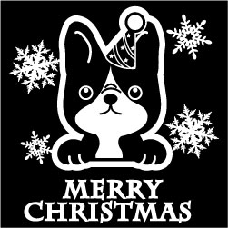 クリスマスステッカー クリスマス ステッカー 車 窓 飾り 犬 イヌ dog 動物 ＆ ペット 6 オリジナルグッズ 大きさ 約15cm