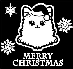 クリスマスステッカー クリスマス ステッカー 車 窓 飾り 猫 ネコ ねこ cat 動物 ＆ ペット 7 オリジナルグッズ 大きさ 約15cm