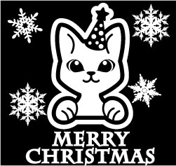 クリスマスステッカー クリスマス ステッカー 車 窓 飾り 猫 ネコ ねこ cat 動物 ＆ ペット 8 オリジナルグッズ 大きさ 約15cm