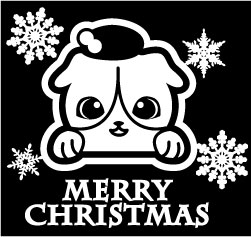 クリスマスステッカー クリスマス ステッカー 車 窓 飾り 猫 ネコ ねこ cat 動物 ＆ ペット 9 オリジナルグッズ 大きさ 約15cm