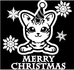 クリスマスステッカー クリスマス ステッカー 車 窓 飾り 猫 ネコ ねこ cat 動物 ＆ ペット 11 オリジナルグッズ 大きさ 約15cm