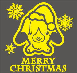クリスマスステッカー クリスマス ステッカー 車 窓 飾り ウサギ うさぎ 兎 ラビット 動物 ＆ ペット 15 オリジナルグッズ 大きさ 約15cm