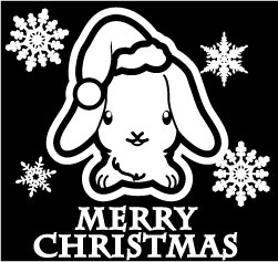 クリスマスステッカー クリスマス ステッカー 車 窓 飾り ウサギ うさぎ 兎 ラビット 動物 & ペット 16 オリジナルグッズ 大きさ 約15cm