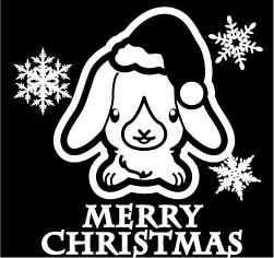 クリスマスステッカー クリスマス ステッカー 車 窓 飾り ウサギ うさぎ 兎 ラビット 動物 ＆ ペット 17 オリジナルグッズ 大きさ 約15cm