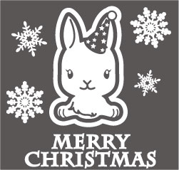 クリスマスステッカー クリスマス ステッカー 車 窓 飾り ウサギ うさぎ 兎 ラビット 動物 ＆ ペット 18 オリジナルグッズ 大きさ 約15cm