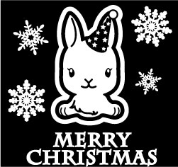 クリスマスステッカー クリスマス ステッカー 車 窓 飾り ウサギ うさぎ 兎 ラビット 動物 ＆ ペット 18 オリジナルグッズ 大きさ 約15cm
