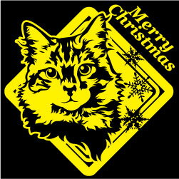 クリスマスステッカー クリスマス ステッカー 車 窓 飾り 猫 ネコ ねこ デザイン ペット 2 オリジナルグッズ 大きさ 約15cm