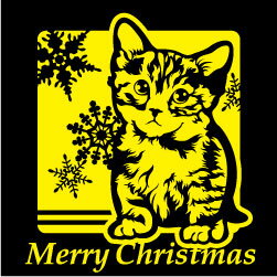 クリスマスステッカー クリスマス ステッカー 車 窓 飾り 猫 ネコ ねこ デザイン ペット 4 オリジナルグッズ 大きさ 約15cm