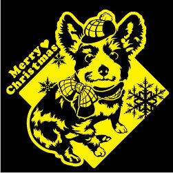 クリスマスステッカー クリスマス ステッカー 車 窓 飾り 犬 イヌ dog デザイン ペット 11 オリジナルグッズ 大きさ 約15cm