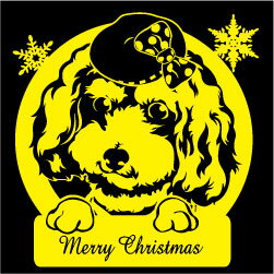 クリスマスステッカー クリスマス ステッカー 車 窓 飾り 犬 イヌ dog デザイン ペット 12 オリジナルグッズ 大きさ 約15cm