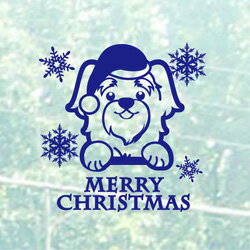 クリスマスステッカー クリスマス ステッカー 車 窓 飾り 犬 イヌ dog 動物 & ペット 4 オリジナルグッズ 大きさ 約15cm