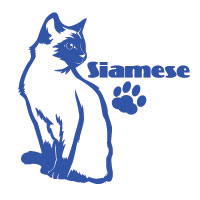 猫オリジナルイラストシャム　猫カッティングステッカー　3