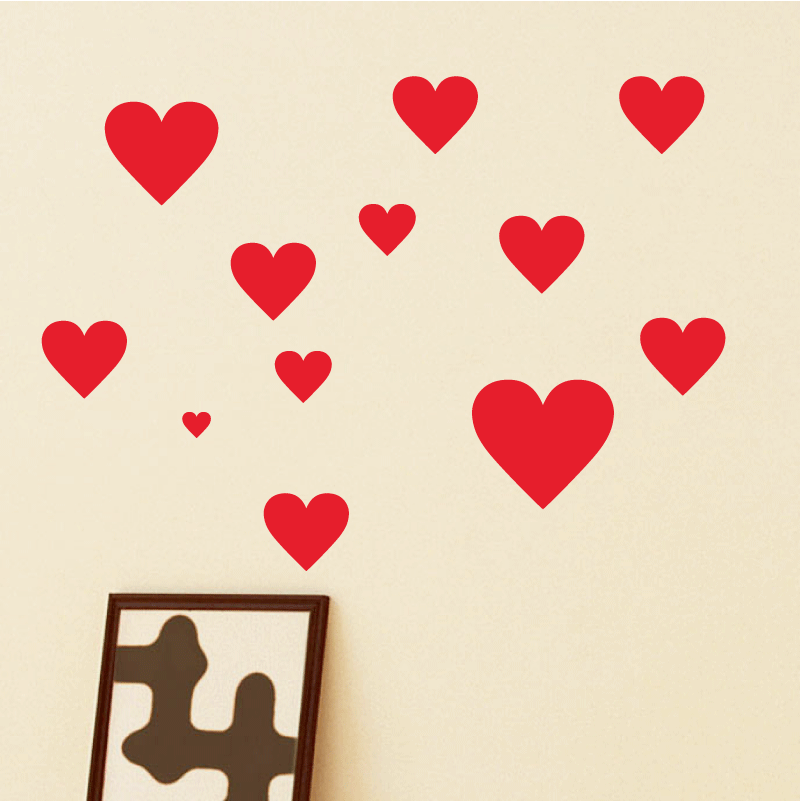 ウォールステッカー ハート Heart はーと おしゃれ モノトーン 子供部屋 窓 トイレ...