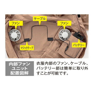 空調服 つなぎ 長袖つなぎ服 3L 4L 5L大きいサイズ ツナギ服 ツヅキ服 綿100% 全身空調型 服のみ 1-9850 山田辰オートバイ 作業着 作業服 ユニフォーム