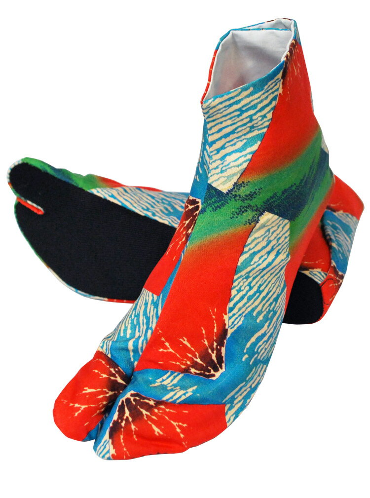 SAMURAITABI 〜赤富士〜 葛飾北斎 冨嶽三十六景 凱風快晴 武蔵野ユニフォーム サムライ足袋 091-akafuji