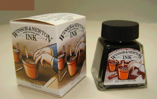 W&N ドローイングインク 469 ピートブラウン 14ml