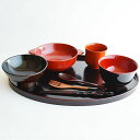 【木製漆器】名前入り・うるわし子供用漆器セット(黒)全8点セット