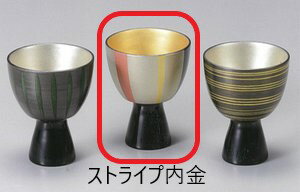 【越前漆器】ストライプ内金　高杯（中央）