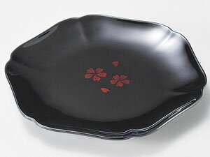 漆器のしもむら 【越前漆器】●透かし桜　食洗機対応輪華皿　黒　「食洗機対応」/漆器・おもてなし・贈り物・ギフト・御祝・内祝・御祝返し