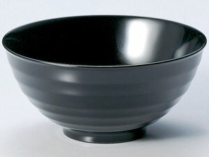 【越前漆器】 鉋（かんな）目 飯椀 黒 1客/ごはん茶椀・飯椀・お椀・漆器・ギフト・贈り物・プレゼント・御祝