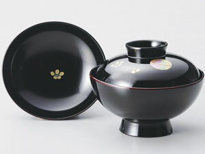 漆器のしもむら 【越前漆器】てまり　吸物椀　溜　5客セット　/お吸物・お味噌汁・漆器・蓋付・セット・贈り物・来客用・お正月用品・おもてなし