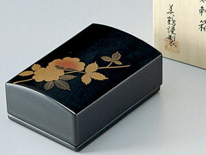 【越前漆器】山茶花　名刺箱（小）黒/漆器・プレゼント・贈り物・気持ち・御祝・御礼・退職・外国・海外へのお土産