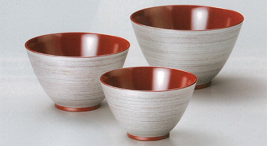 【越前漆器】●銀刷毛　三つ組鉢　吟朱「食洗機・レンジ対応」/漆器・おもてなし・贈り物・ギフト・御祝・内祝・御祝返し