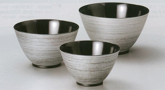 【越前漆器】●銀刷毛　三つ組鉢　黒「食洗機・レンジ対応」/漆器・おもてなし・贈り物・ギフト・御祝・内祝・御祝返し