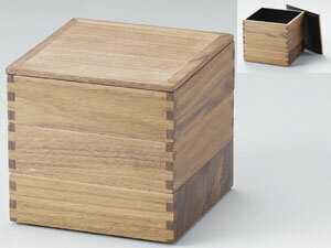 【越前漆器】ウォールナット50三段重 内黒