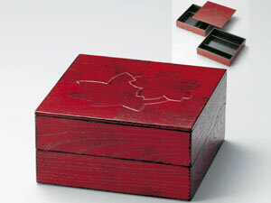 【越前漆器】色紙春秋布張 70二段オードブル 根来