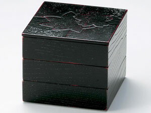 【越前漆器】色紙春秋布張 45三段姫重 曙