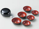 【越前漆器】桜蒔絵 宴遊盃 黒内朱 8客で1セット漆塗・漆器・カップ・スプーン・お皿・セット商品・ギフト・プレゼント・御祝