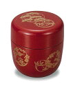 【木製漆器】●2.2中棗 朱塗 花丸/漆器・おもてなし・茶道具・お茶会