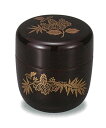 【木製漆器】●2.2中棗 溜塗 笹桐/漆器・おもてなし・茶道具・お茶会
