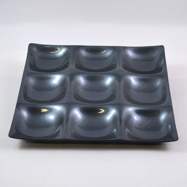 越前漆器業務用シリーズ【訳あり品・定番除外品】3×3プレート シルバー 食洗機対応