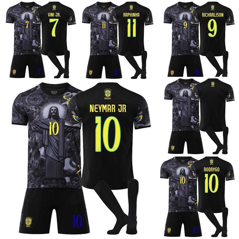 2526 ブラジル スペシャルエディション サッカーユニフォーム7番ヴィニシウス、9番リチャーリソン、10番ネイマール大人用、子供用半袖