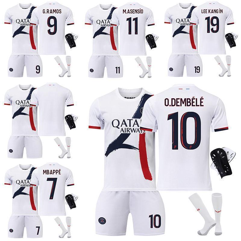 24/25 パリ サンジェルマン サッカーウェア 7番ムバッペ 19番李剛仁 10番デンベレ 9番ラモスユニホーム 子供スーツ版 レプリカサッカーユニフォーム