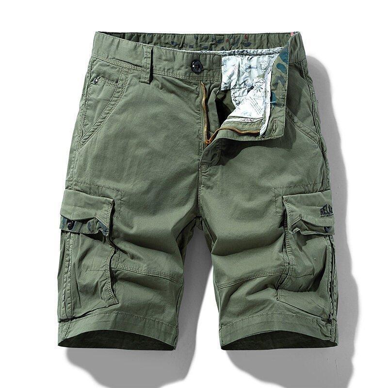 メンズ カーゴハーフパンツ 切り替え ハーフパンツ リラックス ワークパンツ ビッグポケット 五分丈 ミリタリー カッコイイ 夏