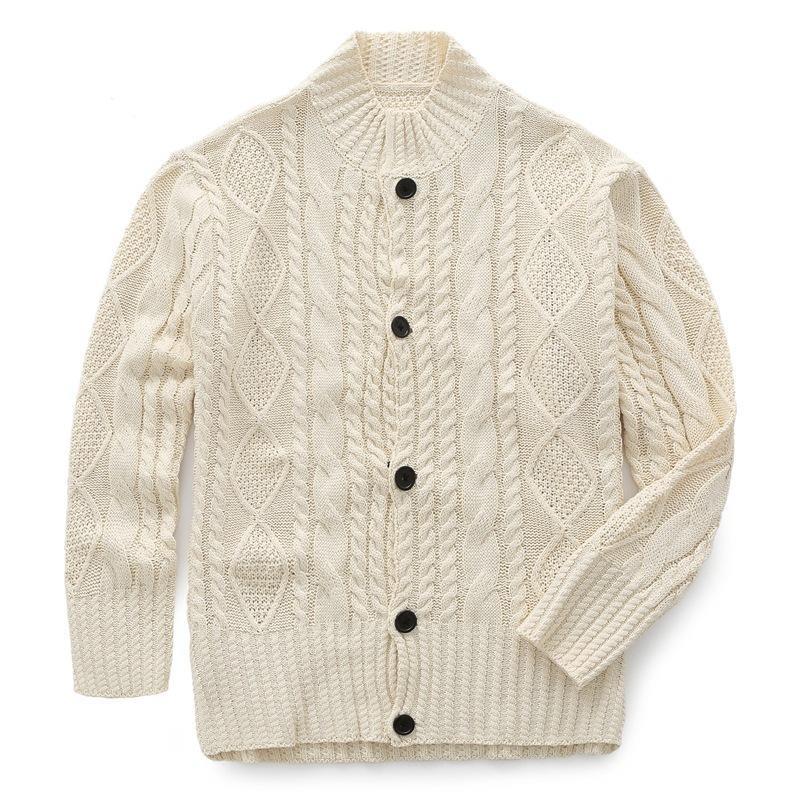 カーディガン メンズ ニットセーター 無地 カジュアル 秋服 厚着 冬服 ローケージ 前開き アウター