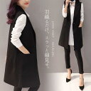 ベスト レディース 春夏 前開き ロング ロングジレ ロングベスト ジレ 羽織り ジレンチ ノースリーブ トップス ノースリーブコート 前開き 重ね着 トレンチ...