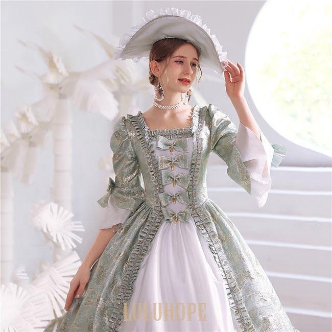 ドレス レディース ロングドレス ロココ 貴族ドレス 中世ヨーロッパ お姫様 プリンセスドレス 西洋ドレス 貴婦人 ワンピース