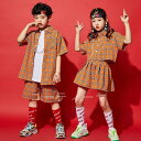 ヒップホップ キッズダンス衣装 チェックシャツ チェックスカート tシャツ ダンス衣装 男の子 キッズ ダンス 衣装 ガールズ hiphop jazz かっこいい