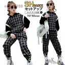 キッズ ダンス衣装 セットアップ チェック柄 パーカー パンツ ヒップホップ トップス シャツ ジャズダンス 子供 ステージ衣装 韓国 発表会 110-160cm