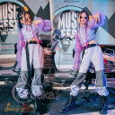 キッズダンス衣装 女の子 ヒップホップ 長袖 キラキラ トップス ロングパンツ チアガール HIPHOP 応援団 長袖 ジュニア ステージ衣装 へそ出し 練習着