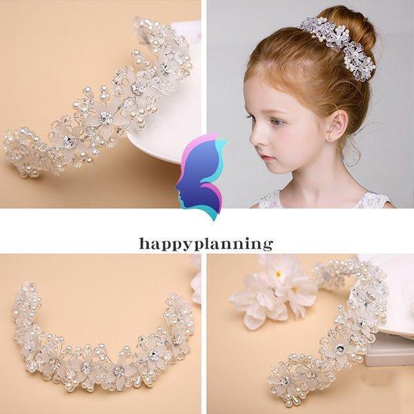ティアラ ヘアアクセサリー ヘッドドレス キッズ 女の子 髪飾り 子供 ウエディング カチューシャ 結婚式 フラワーガール パール 花冠 フォーマル パーティー