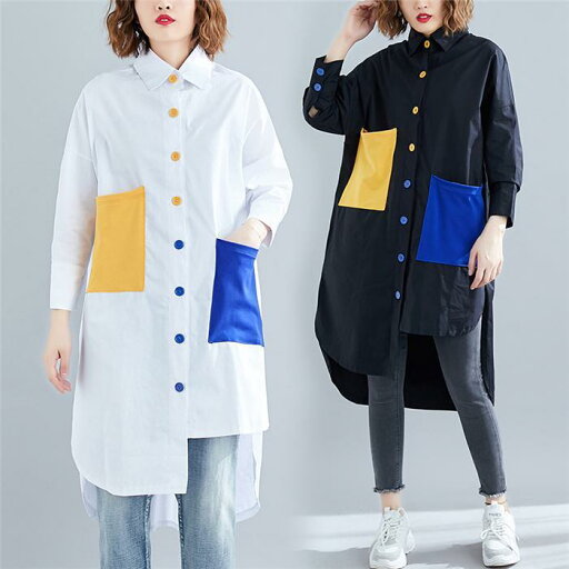 シャツワンピース ロングシャツ レディース 長袖 春 夏 チュニックシャツ 切り替え 大きいサイズ おしゃれ ロングワンピー Aライン 体型カバー 折襟 シャツワンピース ロングシャツ レディース 長袖 春 夏 チュニックシャツ 切り替え 大きいサイズ おしゃれ ロングワンピー Aライン 体型カバー 折襟